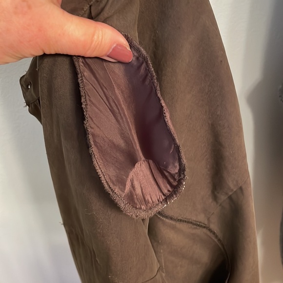 Vintage Brown Silk Button Down size M - Picture 6 of 6